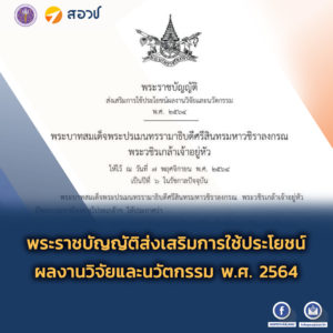 พระราชบัญญัติส่งเสริมการใช้ประโยชน์ผลงานวิจัยและนวัตกรรม พ.ศ. 2564