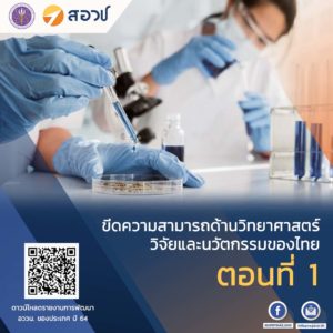 ขีดความสามารถด้านวิทยาศาสตร์ วิจัยและนวัตกรรมของไทย ตอนที่ 1