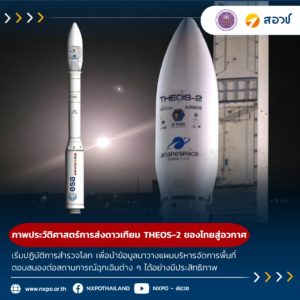 ร่วมชมภาพประวัติศาสตร์ การส่ง THEOS-2 ดาวเทียมสำรวจดวงแรกของไทยสู่อวกาศ